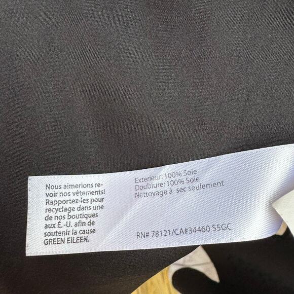 Eileen Fisher Jacket Long Black 100% Silk Open Front 3/4 Sleeve Classic Preppy M - Picture 8 of 10